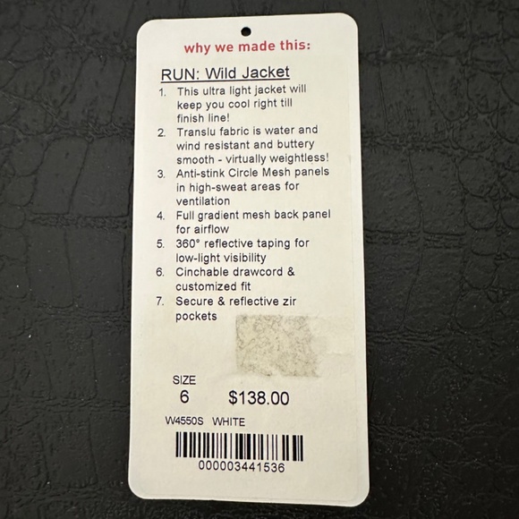 Lululemon Ultra Light Run Wild Jacket White 6 - Picture 10 of 10
